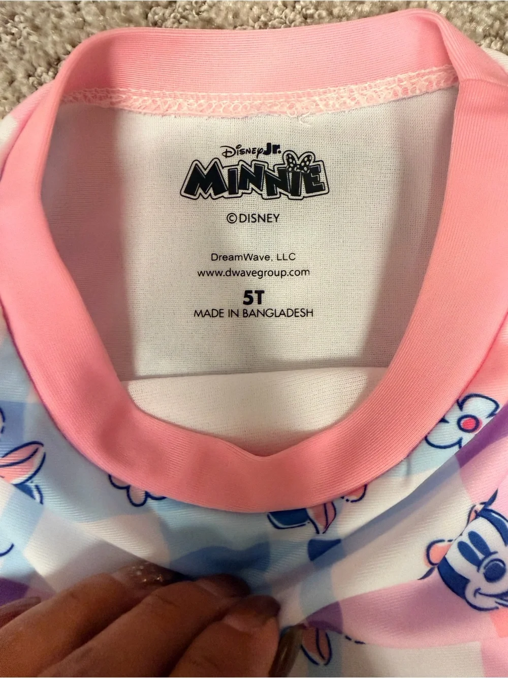 NWT Girls Pink & Blue Minnie Mouse Two-Piece Swim Bikini